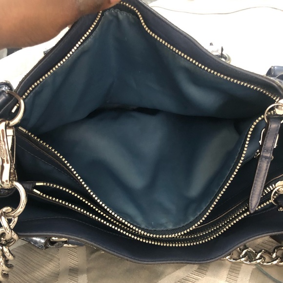 Coach Metallic Blue Python Purse - Picture 5 of 7